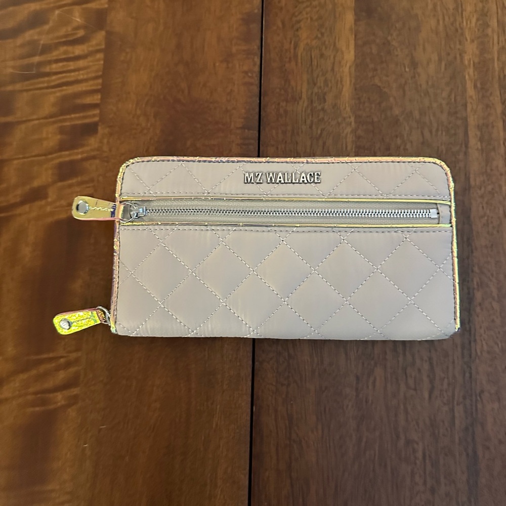 MZ Wallace Mushroom with Opal Detailing Long Crosby Wallet